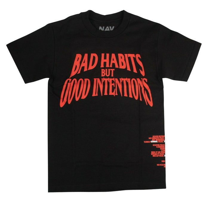 Vlone - NAV Bad Habits Good Intentions Tee - Black - Clique Apparel