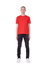 Load image into Gallery viewer, Purple - P001 Low Rise Skinny Jean Black Resin Knee Slit - Clique Apparel