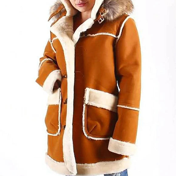 DAKOMA OUTERWEAR SHEARLING COAT TIMBER - Clique Apparel