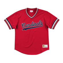 Load image into Gallery viewer, Mitchell &amp; Ness St. Louis Cardinals Red Mesh Short Sleeve Jersey - Clique Apparel