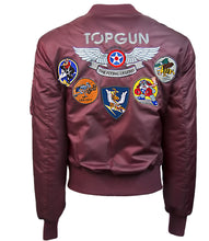 Load image into Gallery viewer, Top Gun® Official MA-1 Men&#39;s &quot;Wings&quot; Bomber Jacket, Burgundy - Clique Apparel