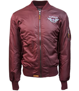 Top Gun® Official MA-1 Men's "Wings" Bomber Jacket, Burgundy - Clique Apparel