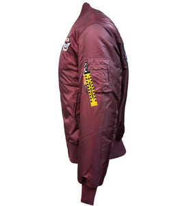 Top Gun® Official MA-1 Men's "Wings" Bomber Jacket, Burgundy - Clique Apparel